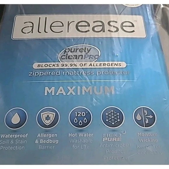Allerease Zippered Mattress Protection Waterproof Allergen Barrier Twin Cover - Picture 2 of 5